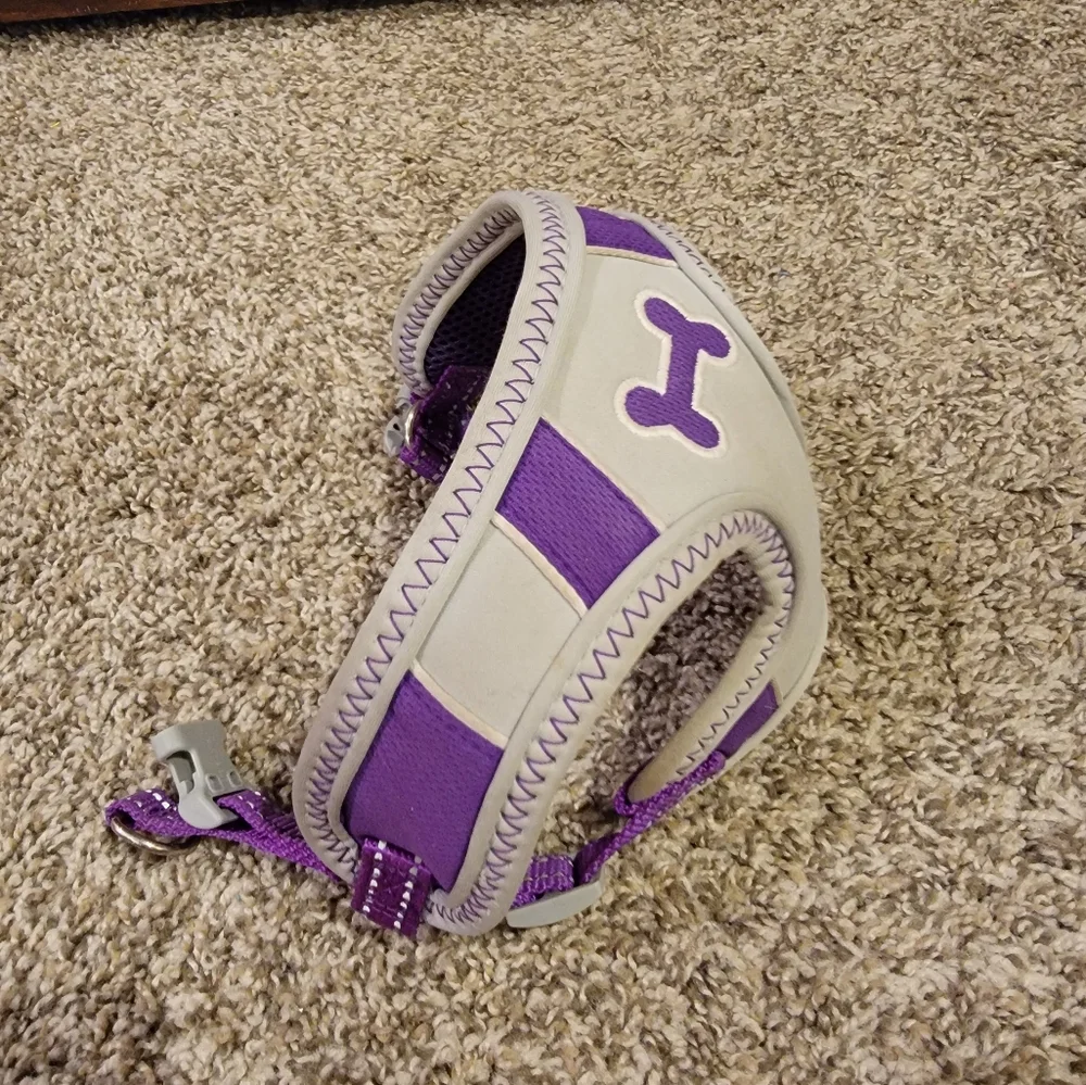 Purple and Gray Small Dog Harness